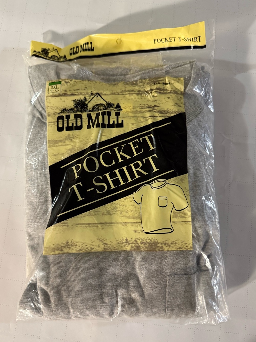 Old Mill Men’s Light Gray Pocket Tee — Short Sleeve Crew